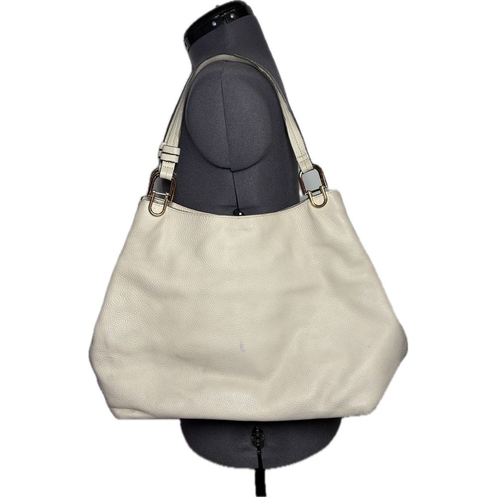 Vince Camuto Lue Hobo Shoulder Bag Pebbled Leather Birch Slouchy‎ Tote STAINED